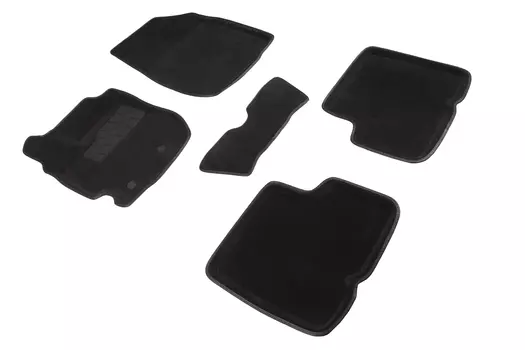 Ворсовые 3D коврики в салон Seintex для Nissan Terrano III 2016-н.в. (черные)