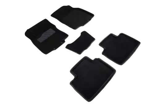 Ворсовые 3D коврики в салон Seintex для Nissan X-Trail (T32) 2015-н.в. (черные)