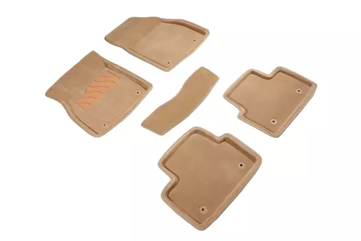 Ворсовые 3D коврики в салон Seintex для Opel Insignia 2008-2017 (бежевые, 84745)