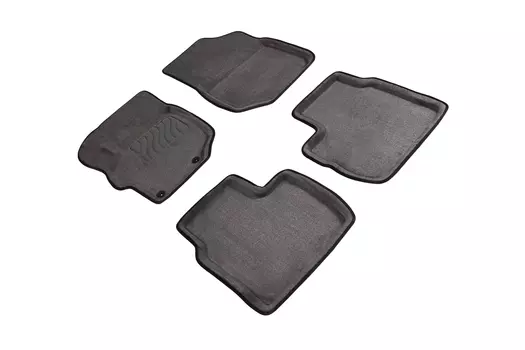 Ворсовые 3D коврики в салон Seintex для Peugeot 301 2013-н.в. (серые)