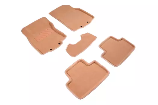 Ворсовые 3D коврики в салон Seintex для Qashqai II 2016-н.в. (бежевые)