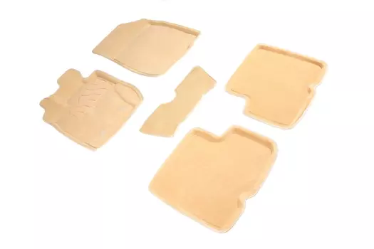 Ворсовые 3D коврики в салон Seintex для Renault Duster АКПП 2011-2015 (бежевые, 87558)