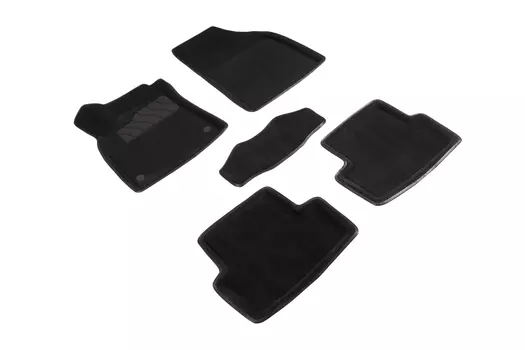 Ворсовые 3D коврики в салон Seintex для Renault Fluence 2010-2017 / Megane III 2008-н.в. (черные)