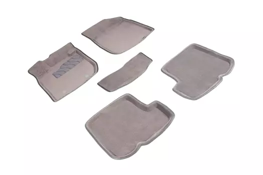Ворсовые 3D коврики в салон Seintex для Renault Sandero 2010-2014 (серые, 82167)