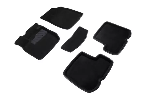 Ворсовые 3D коврики в салон Seintex для Renault Sandero / Sandero Stepway 2010-2014 (черные)