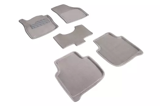 Ворсовые 3D коврики в салон Seintex для Skoda Kodiaq 2016-н.в. (серые)