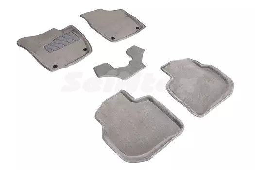 Ворсовые 3D коврики в салон Seintex для Skoda Rapid 2014-2016 (серые)