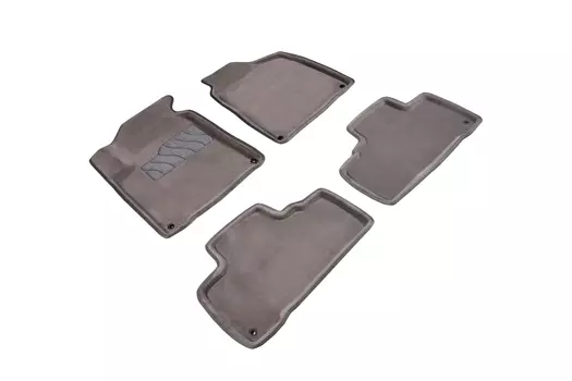 Ворсовые 3D коврики в салон Seintex для Ssang Yong Actyon 2010-н.в. (серые)