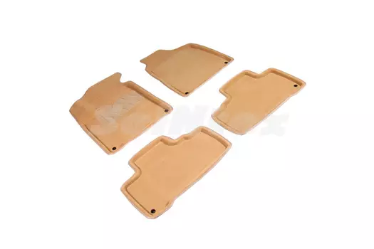 Ворсовые 3D коврики в салон Seintex для Ssang Yong Actyon new 2010-н.в. (бежевые, 84116)