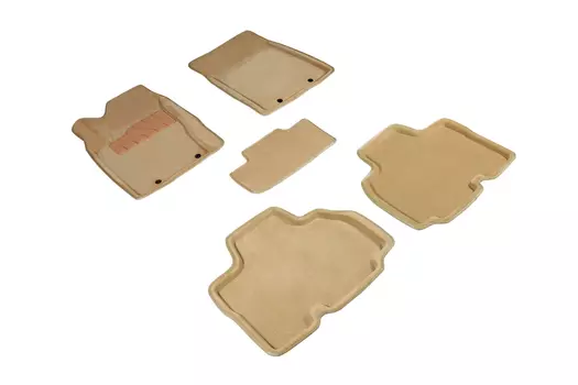 Ворсовые 3D коврики в салон Seintex для Ssang Yong Kyron 2011-н.в. (бежевые, 84749)