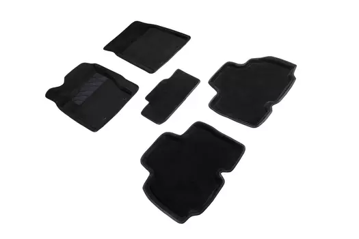 Ворсовые 3D коврики в салон Seintex для Ssang Yong Kyron 2011-н.в. (черные)