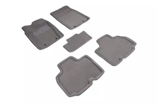 Ворсовые 3D коврики в салон Seintex для Ssang Yong Kyron 2011-н.в. (серые, 84750)