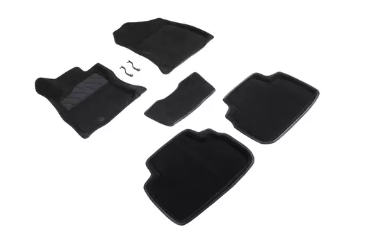 Ворсовые 3D коврики в салон Seintex для Subaru Forester V 2018-н.в. (черные)