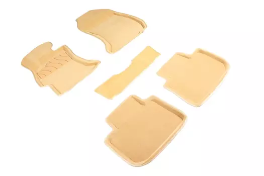 Ворсовые 3D коврики в салон Seintex для Subaru XV 2011-2017 (бежевые, 84758)