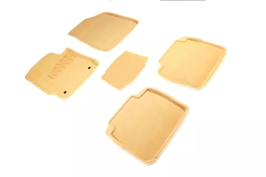 Ворсовые 3D коврики в салон Seintex для Toyota Camry VI 2006-2012 (бежевые, 84111)