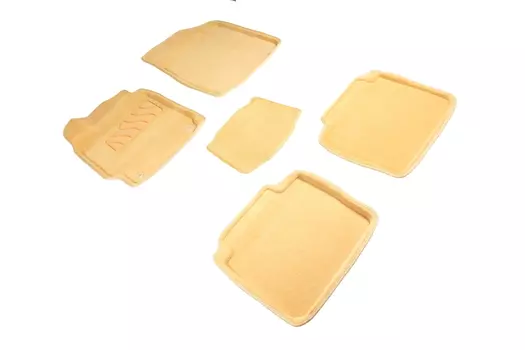 Ворсовые 3D коврики в салон Seintex для Toyota Camry VII 2012-2018 (бежевые, 85480)