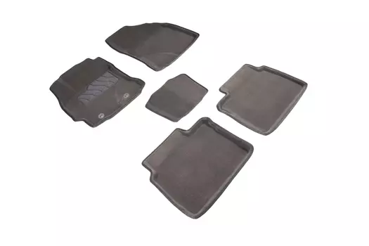 Ворсовые 3D коврики в салон Seintex для Toyota Corolla XII (E160,170) 2013-2018 (серые, 85790)
