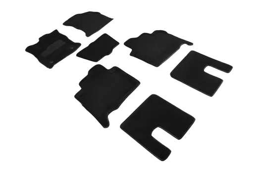 Ворсовые 3D коврики в салон Seintex для Toyota Fortuner II 2017-н.в. (черные)