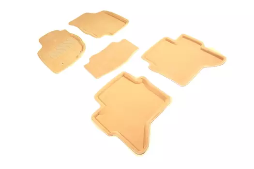 Ворсовые 3D коврики в салон Seintex для Toyota Hilux 2012-2015 (бежевые, 84767)