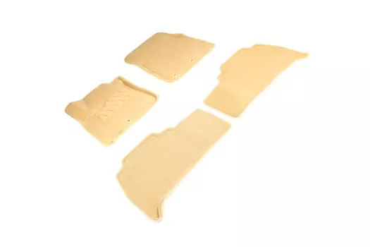 Ворсовые 3D коврики в салон Seintex для Toyota Land Cruiser 200 2012-2021 (бежевые)
