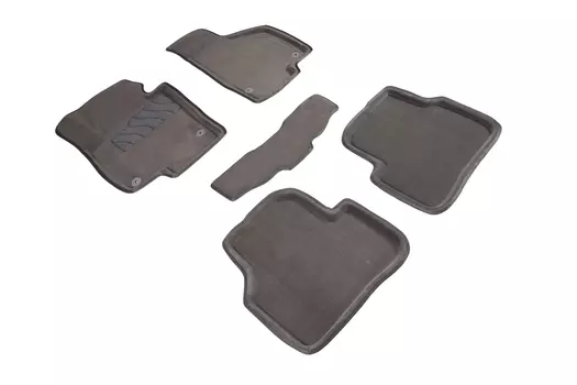 Ворсовые 3D коврики в салон Seintex для Volkswagen Passat B7/CC 2011-2015 (серые, 84771)