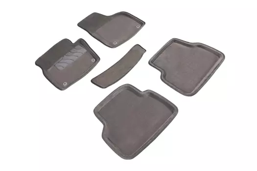 Ворсовые 3D коврики в салон Seintex для Volkswagen Tiguan 2010-2017 (серые, 84778)