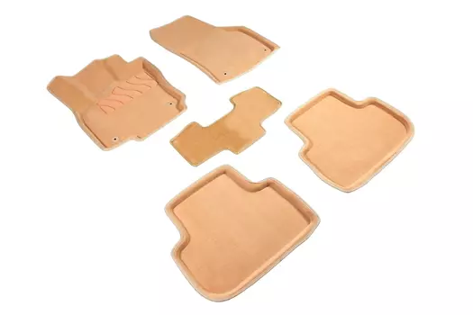 Ворсовые 3D коврики в салон Seintex для Volkswagen Tiguan II 2017-н.в. (бежевые, 89590)