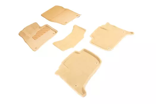 Ворсовые 3D коврики в салон Seintex для Volkswagen Touareg II 2010-2018 (бежевые, 84776)