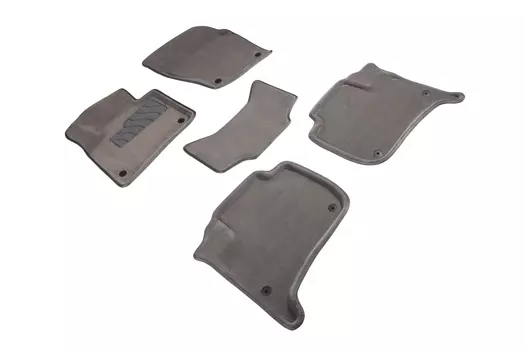 Ворсовые 3D коврики в салон Seintex для Volkswagen Touareg II 2010-2018 (серые)