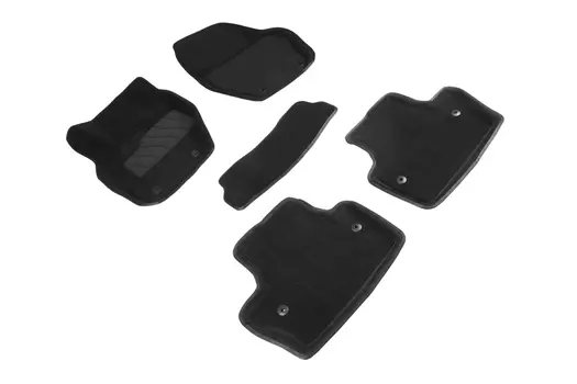 Ворсовые 3D коврики в салон Seintex для Volvo S60 II 2010-2018 (черные)