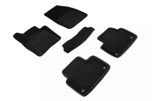 Ворсовые 3D коврики в салон Seintex для Volvo S-60 III 2018-н.в. (черные)