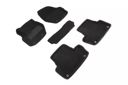 Ворсовые 3D коврики в салон Seintex для Volvo XC-60 2008-2017 (черные)