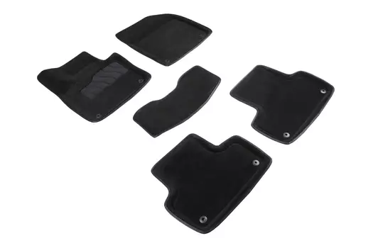 Ворсовые 3D коврики в салон Seintex для Volvo XC-60 II 2017-н.в. (черные)