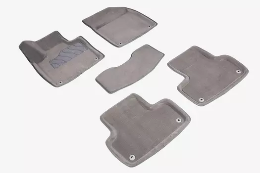 Ворсовые 3D коврики в салон Seintex для Volvo XC-60 II 2017-н.в. (серые, 95044)