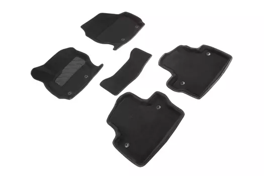 Ворсовые 3D коврики в салон Seintex для Volvo XC-70 II 2013-н.в. (черные)