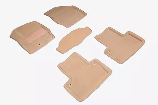 Ворсовые 3D коврики в салон Seintex для Volvo XC-90 2002-2015 (бежевые, 88176)