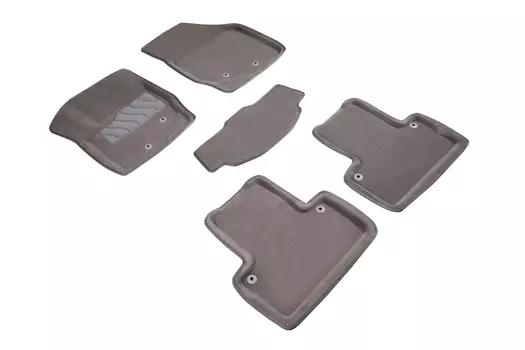 Ворсовые 3D коврики в салон Seintex для Volvo XC-90 2002-2015 (серые, 88176)