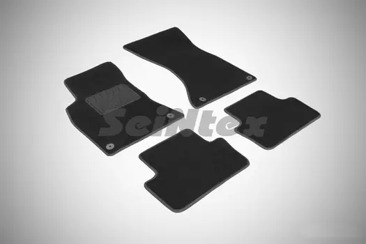 Ворсовые LUX коврики в салон Seintex для Audi A4 (B9) 2015-2020 (черные, 89629)