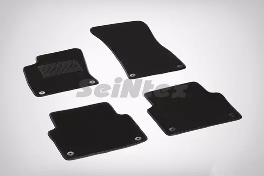 Ворсовые LUX коврики в салон Seintex для Audi А8 (D3) 2007-2010 (черные, 82752)