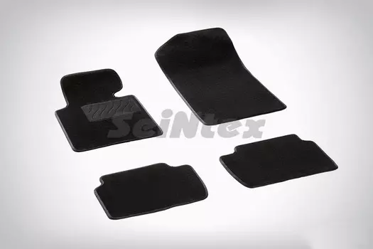 Ворсовые LUX коврики в салон Seintex для BMW 3 Ser E-46 1998-2005 (черные, 83133)