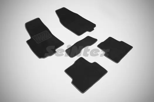 Ворсовые LUX коврики в салон Seintex для Chevrolet Aveo II 2011-н.в. (черные, 82260)