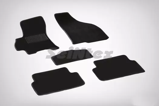 Ворсовые LUX коврики в салон Seintex для Daewoo Lanos 1997-2009 (черные, 82262)