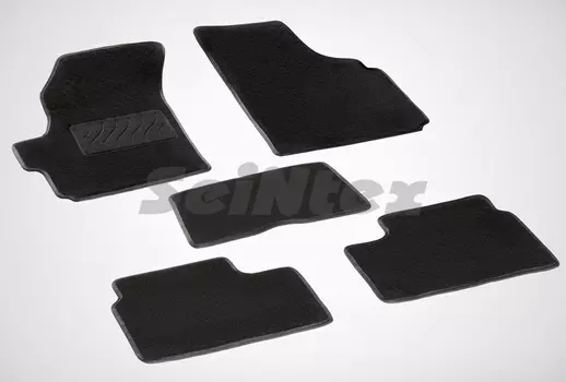 Ворсовые LUX коврики в салон Seintex для Daewoo Matiz II 2000-н.в. (черные, 82263)