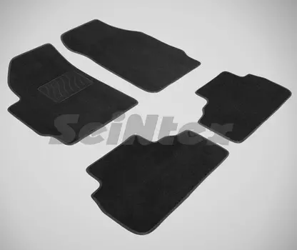 Ворсовые LUX коврики в салон Seintex для Ford Escape 2007-2012 (черные, 83303)