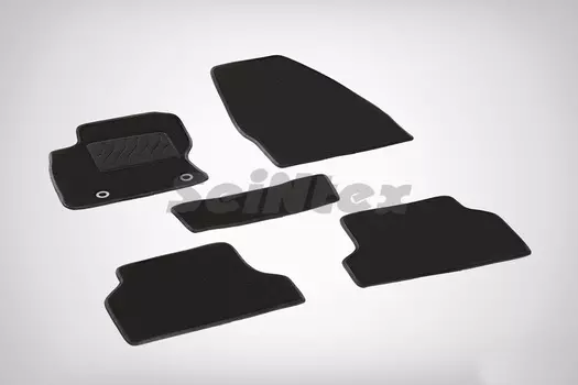 Ворсовые LUX коврики в салон Seintex для Ford Focus II 2005-2011 (черные, 82266)