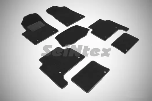 Ворсовые LUX коврики в салон Seintex для Infiniti QX56/QX80 2014-н.в. / Nissan Patrol VI 2010-н.в. (черные, 85232)