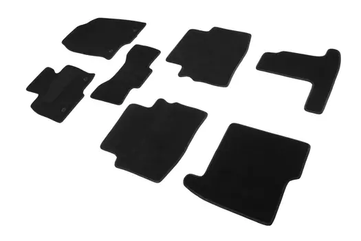 Ворсовые LUX коврики в салон Seintex для Mazda CX-9 II 2015-н.в. (черные, 90204)