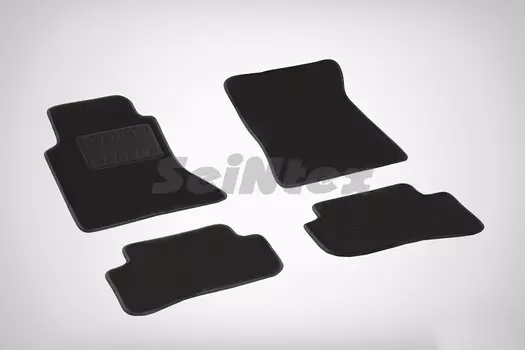 Ворсовые LUX коврики в салон Seintex для Mercedes-Benz C-Сlass W203 2000-2007 (черные, 82445)