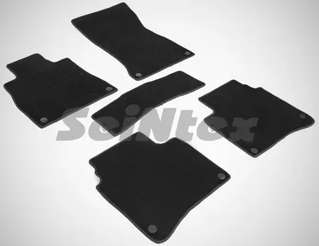 Ворсовые LUX коврики в салон Seintex для Mercedes-Benz S-Class W222 2014-2020 (черные, 86169)