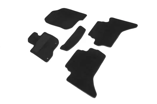 Ворсовые LUX коврики в салон Seintex для Mitsubishi L200 2006-2015 (черные, 89231)